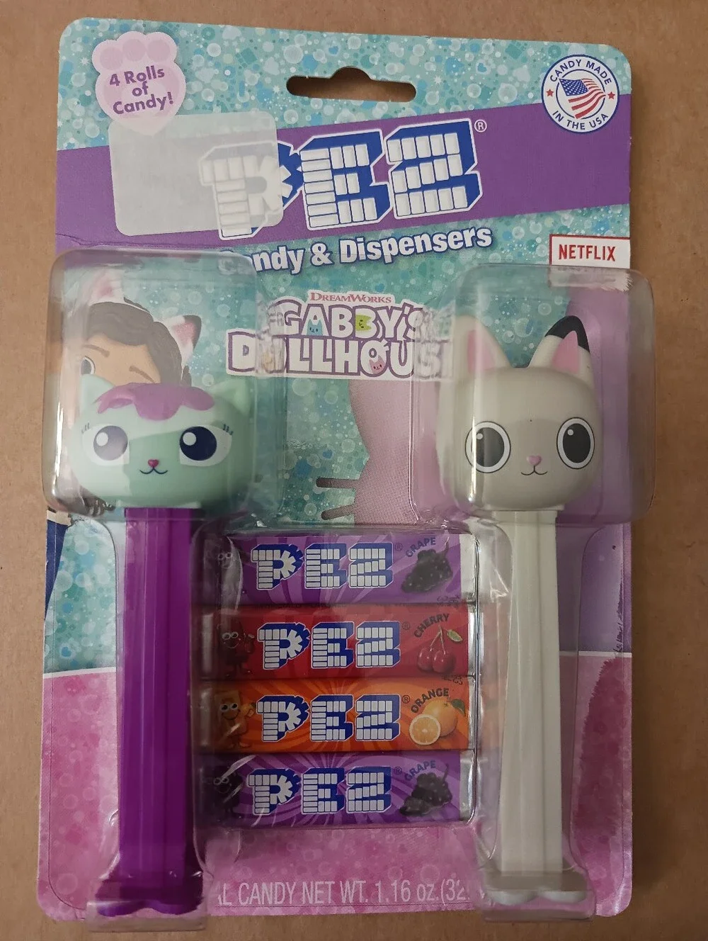 2023 GABBY'S DOLLHOUSE Pez Gift Set PANDY PAWS & MERCAT - Hard To Find, New
